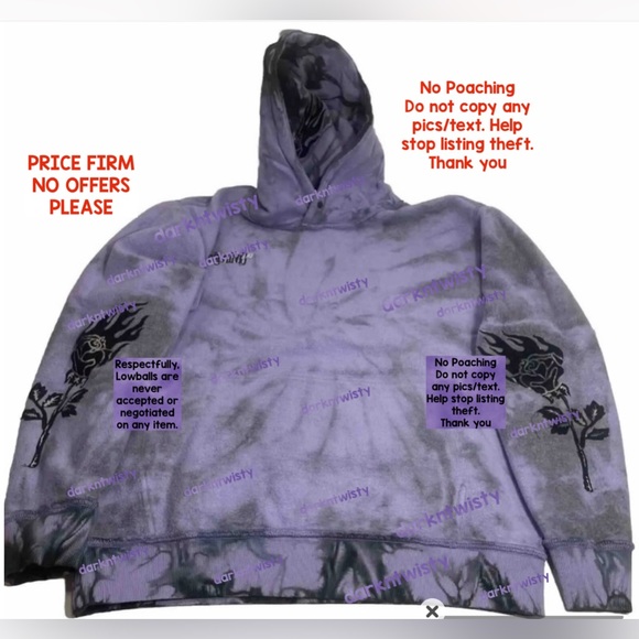 BNWT CIVIL REGIME BLACK ROSE HOODIE LAVENDER DREAM WASH LRG MENS HOODIE UNISEX - Picture 2 of 15